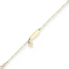 1,5mm Id-Armband Figarokette diamantiert Engel aus 333 Gold Gelbgold 14cm