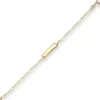 1,9mm Id-Armband Figarokette diamantiert aus 585 Gold Gelbgold 14cm