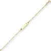 1,5mm Id-Armband Figarokette diamantiert Stern aus 585 Gold Gelbgold 14cm