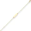 1,1mm Id-Armband Figarokette diamantiert aus 585 Gold Gelbgold 14cm