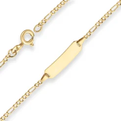 1,9mm Id-Armband Figarokette diamantiert Armschmuck aus 585 Gold Gelbgold 12cm