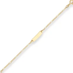 1,9mm Id-Armband Figarokette diamantiert Armschmuck aus 585 Gold Gelbgold 12cm