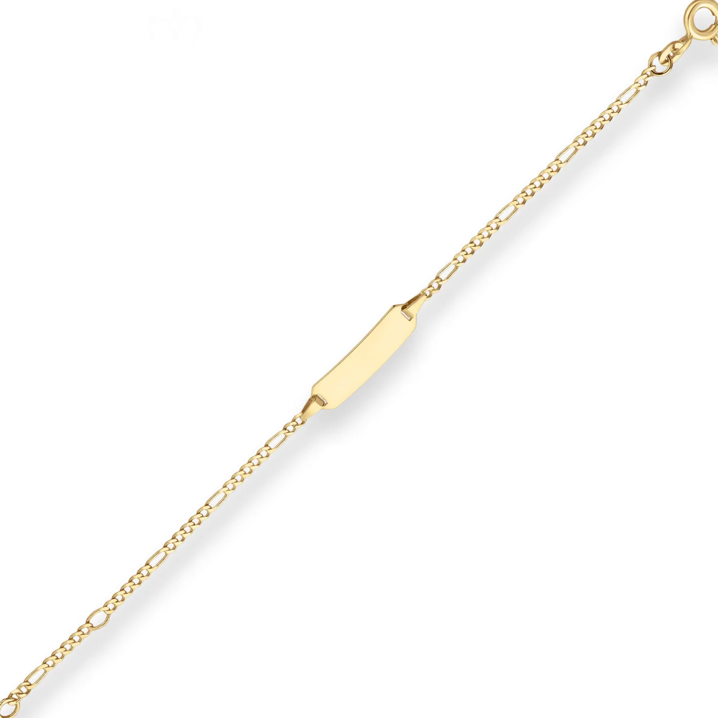 1,9mm Id-Armband Figarokette diamantiert Armschmuck aus 585 Gold Gelbgold 12cm