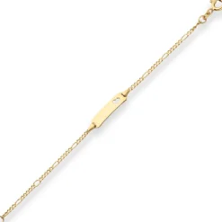 1,9mm Id-Armband Figarokette diamantiert Herz aus 585 Gold Gelbgold 13cm