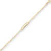 2,1mm Id-Armband Figarokette diamantiert Schildband aus 585 Gold Gelbgold 14cm
