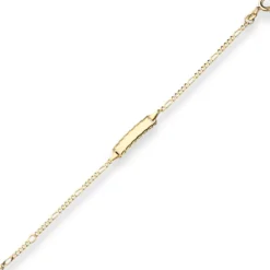 1,9mm Id-Armband Figarokette diamantiert Armschmuck aus 333 Gold Gelbgold 14cm