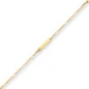 2,9mm Id-Armband Figarokette diamantiert Schildband aus 333 Gold Gelbgold 14cm