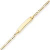2,1mm Id-Armband Figarokette diamantiert Armschmuck aus 585 Gold Gelbgold 14cm