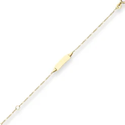 1,1mm Id-Armband Figarokette diamantiert Armschmuck aus 375 Gold Gelbgold 14cm