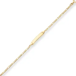 2,1mm Id-Armband Figarokette diamantiert Armschmuck aus 333 Gold Gelbgold 14cm