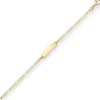 1,9mm Id-Armband Figarokette diamantiert Herz aus 375 Gold Gelbgold 14cm