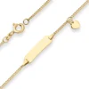 1,4mm Id-Armband Gravurplatte Panzerkette mit Herz aus 585 Gold Gelbgold 16cm