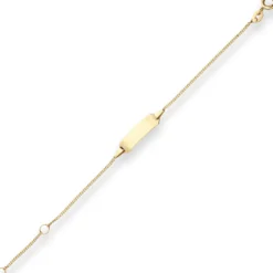 1,1mm Id-Armband Panzerkette Armschmuck aus 585 Gold Gelbgold 13cm