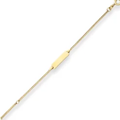 1,7mm Id-Armband Panzerkette Armschmuck aus 585 Gold Gelbgold matt 14cm