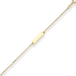 1,4mm Id-Armband Panzerkette Goldarmband Armschmuck aus 375 Gold Gelbgold 13cm