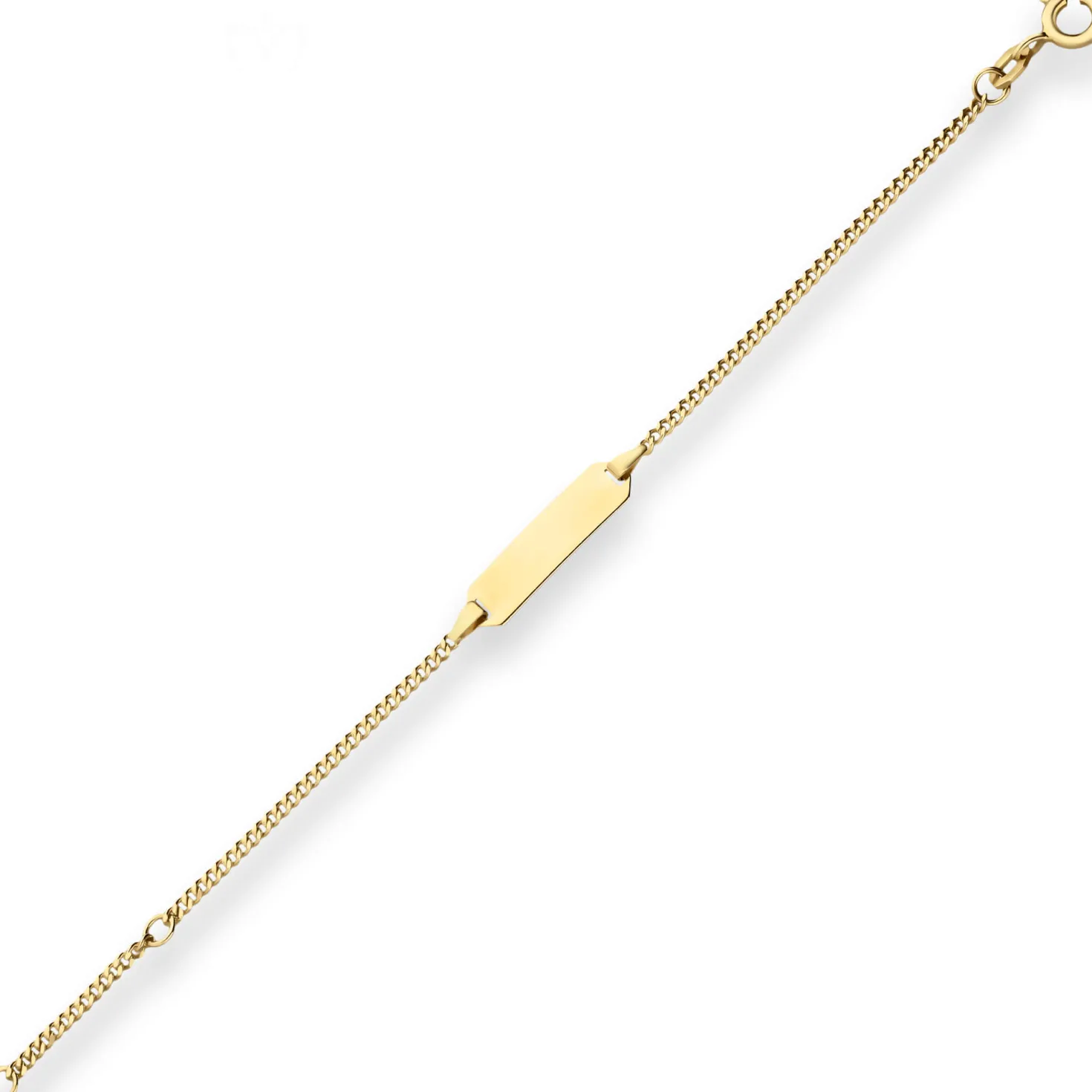 1,7mm Id-Armband Panzerkette Goldarmband Armschmuck aus 375 Gold Gelbgold 14cm