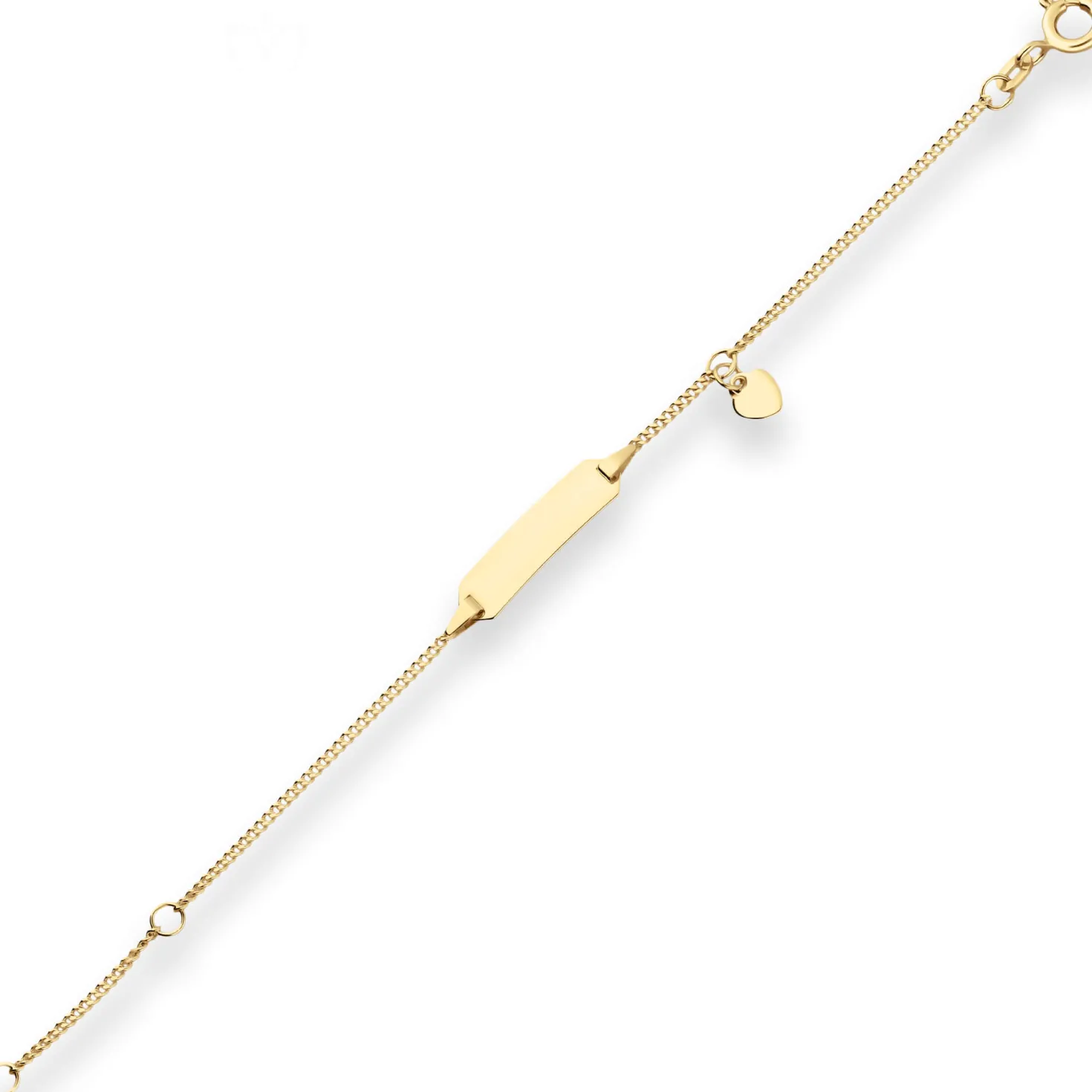 1,4mm Id-Armband Panzerkette mit Herz Armschmuck aus 333 Gold Gelbgold 14cm