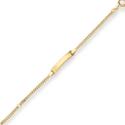 2,4mm Id-Armband Panzerkette Schildband Armschmuck aus 585 Gold Gelbgold 14cm