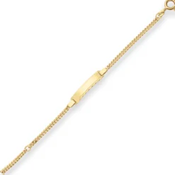 2,4mm Id-Armband Panzerkette Schildband Armschmuck aus 585 Gold Gelbgold 14cm