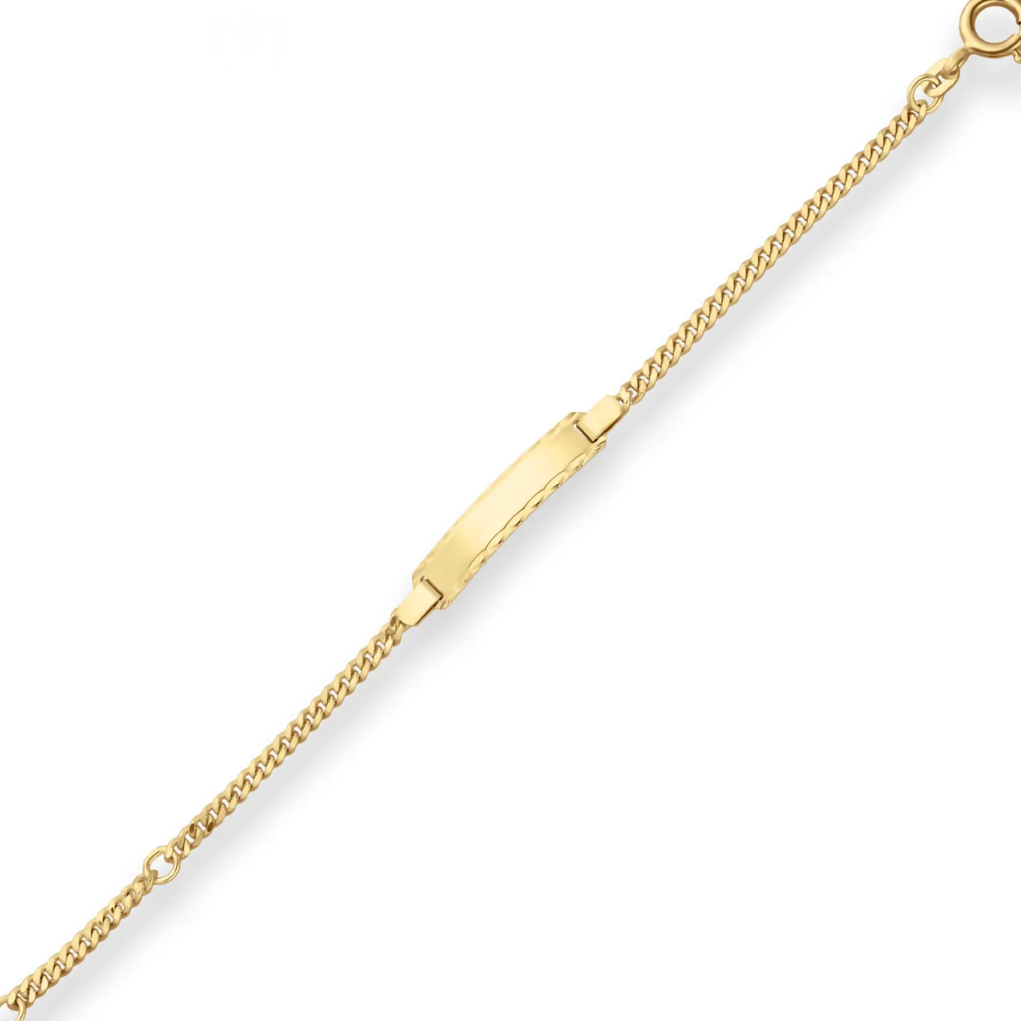2,4mm Id-Armband Panzerkette Schildband Armschmuck aus 585 Gold Gelbgold 14cm