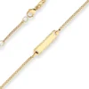 1,7mm Id-Armband Panzerkette Schildband Armschmuck aus 750 Gold Gelbgold 14cm