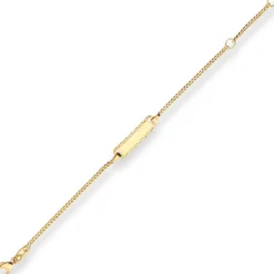 1,7mm Id-Armband Panzerkette Schildband Armschmuck aus 750 Gold Gelbgold 14cm