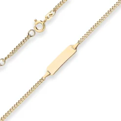 2,1mm Id-Armband Panzerkette Schildband aus 585 Gold Gelbgold 14cm