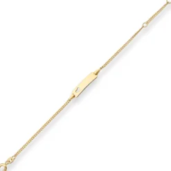 1,7mm Id-Armband Panzerkette Schildband, Herz aus 585 Gold Gelbgold 16cm