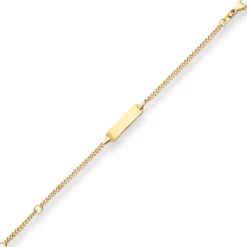 2,1mm Id-Armband Panzerkette Schildband Armschmuck aus 750 Gold Gelbgold 14cm