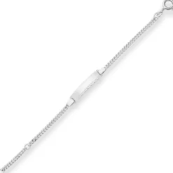 2,4mm Id-Armband Panzerkette Schildband Armschmuck aus 925 Silber 16cm