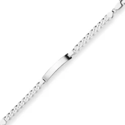 7,5mm Id-Armband Panzerkette Schildband Armschmuck aus 925 Silber 23cm