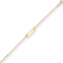 1,4mm Id-Armband Panzerkette Stern Armschmuck aus 585 Gold Gelbgold 14cm