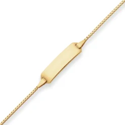 0,9mm Id-Armband Veneziakette Schildband Armschmuck aus 750 Gold Gelbgold 14cm