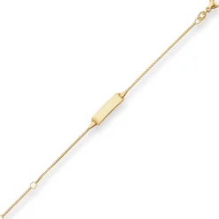0,9mm Id-Armband Veneziakette Schildband Armschmuck aus 750 Gold Gelbgold 14cm