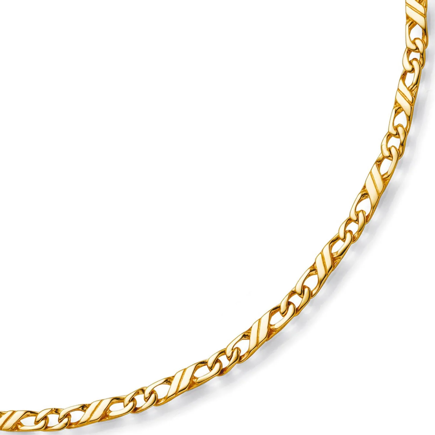 3mm Jeu-Armband Armkette Armschmuck, 585 Gold Gelbgold massiv, 21cm