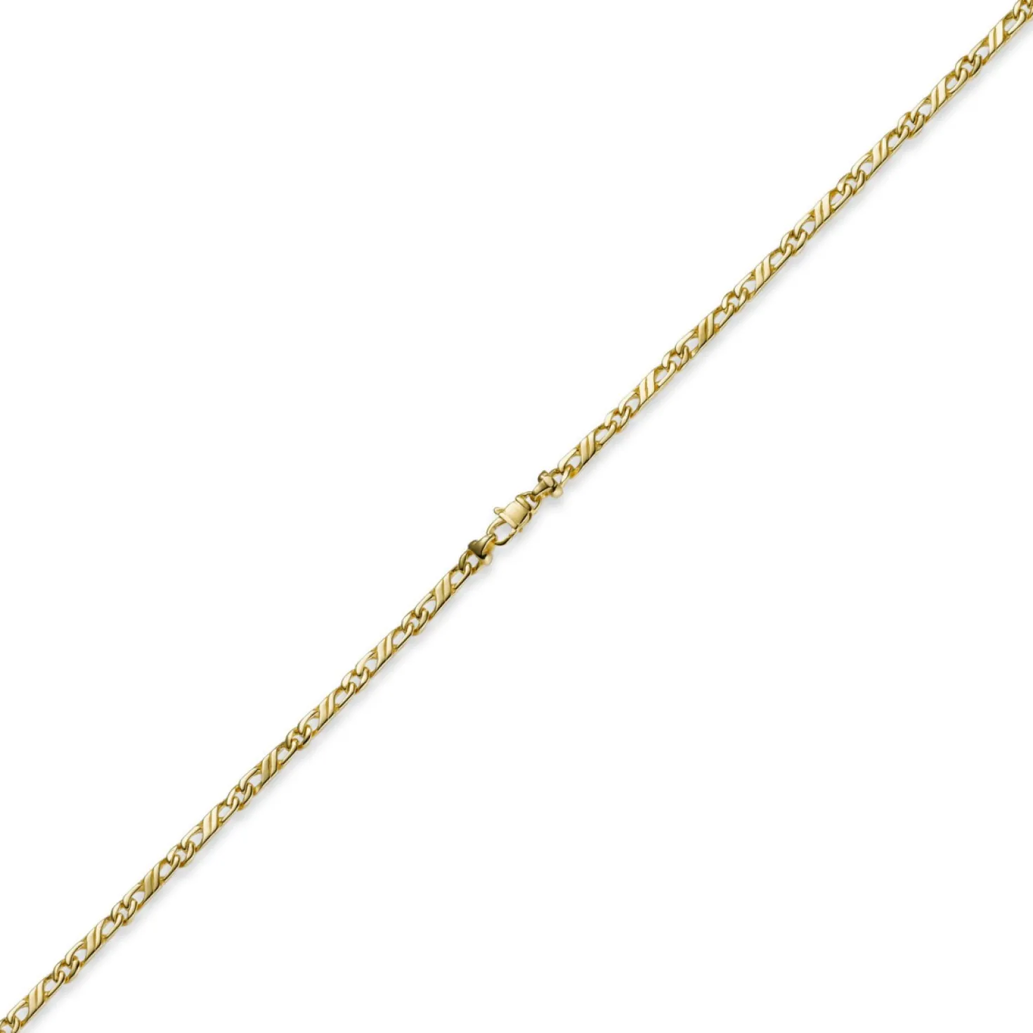 3mm Jeukette Kette Collier Halskette, 585 Gold Gelbgold massiv, 50cm