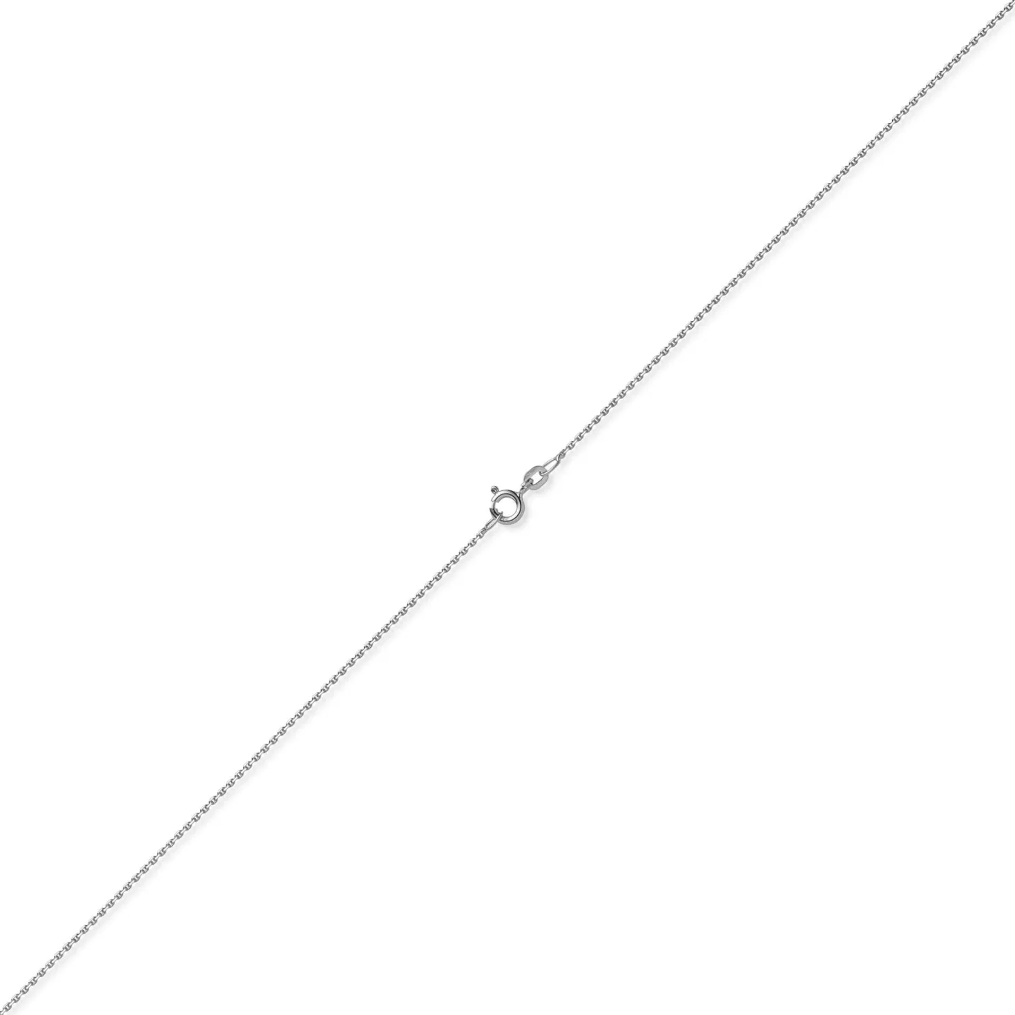 1,2mm Kette Ankerkette Collier aus 585 Gold Weißgold diamantiert 60cm