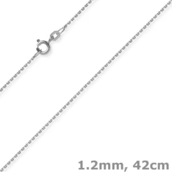 1,2mm Kette Ankerkette Collier aus 585 Gold Weißgold diamantiert 42cm