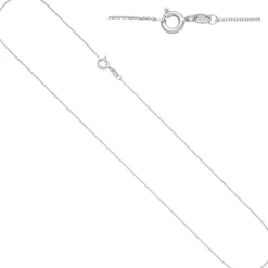 0,9mm Kette Ankerkette, rund, 585 Gold Weißgold Halsschmuck Weißgoldkette, 42cm