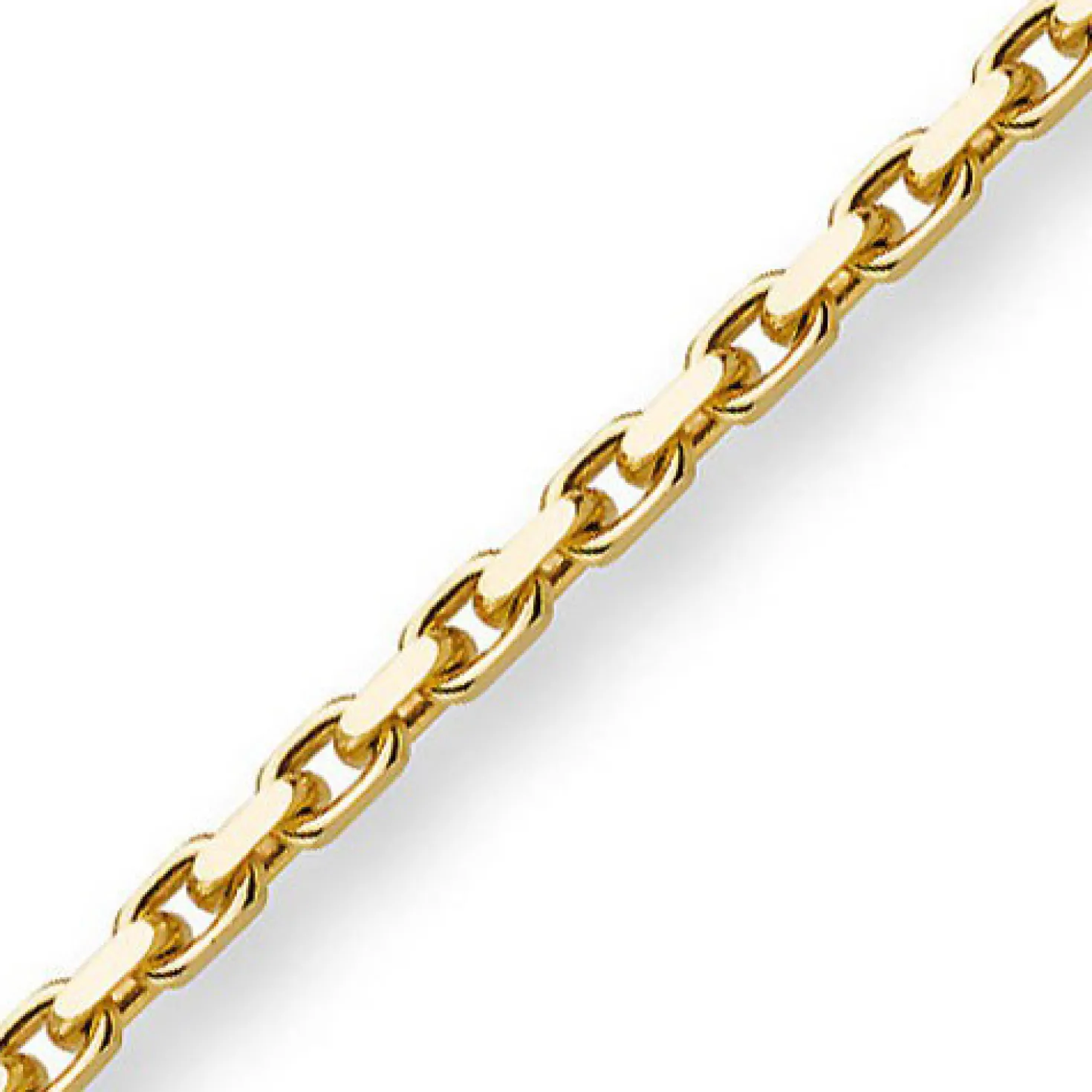3mm Kette Collier Ankerkette aus 585 Gold Gelbgold 70cm Unisex Goldkette