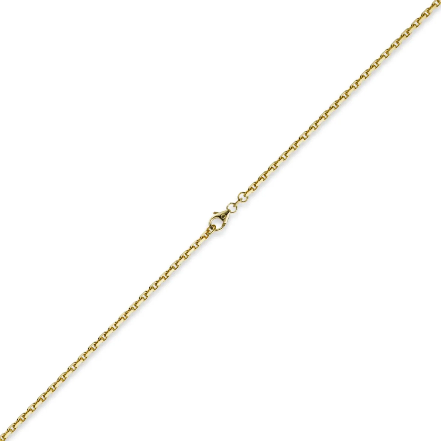 2,5mm Kette Collier Ankerkette aus 585 Gold Gelbgold, 45cm,