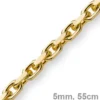 5mm Kette Collier Ankerkette aus 585 Gold Gelbgold, 55cm, Herren