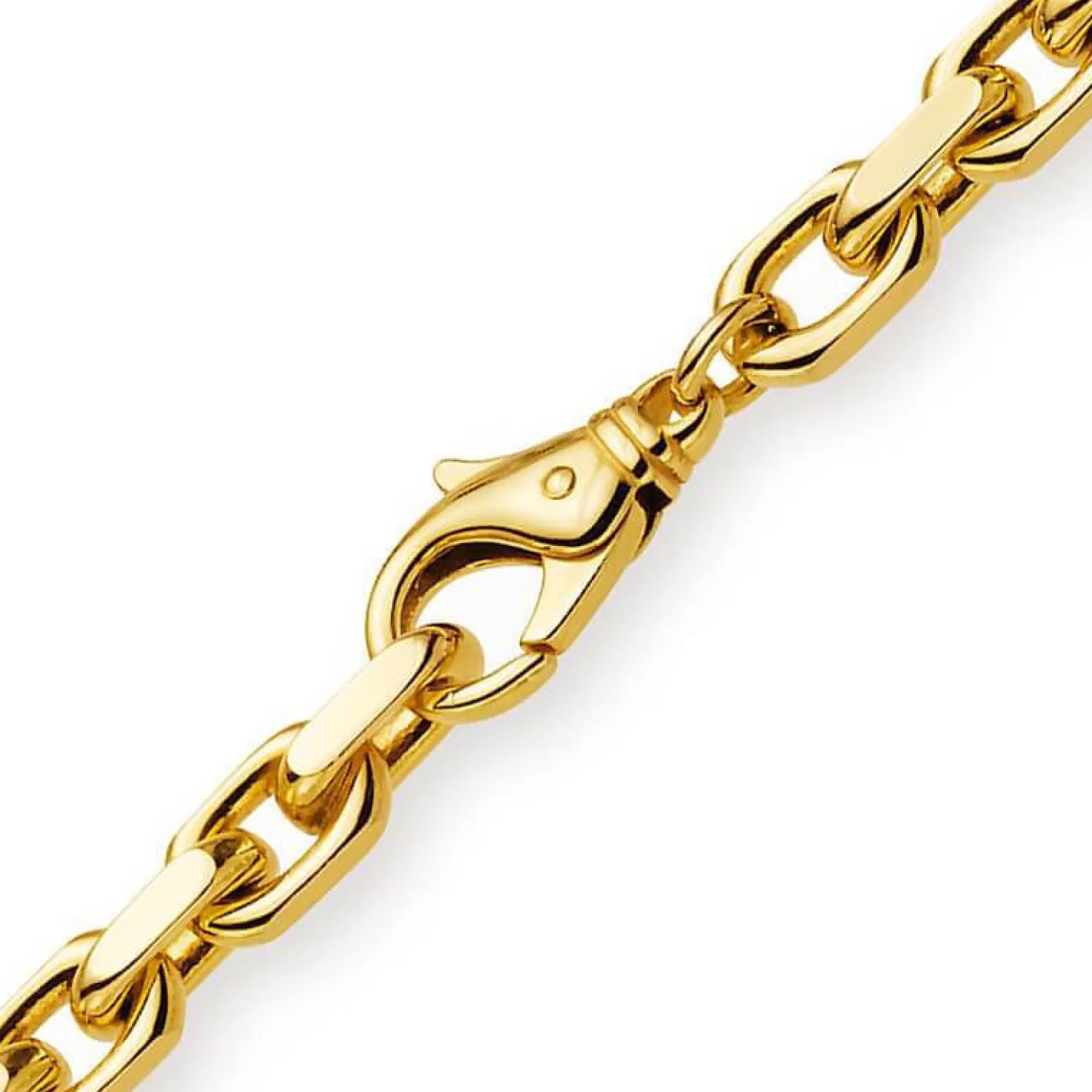 6,5mm Kette Collier Ankerkette aus 585 Gold Gelbgold, 50cm, für Herren