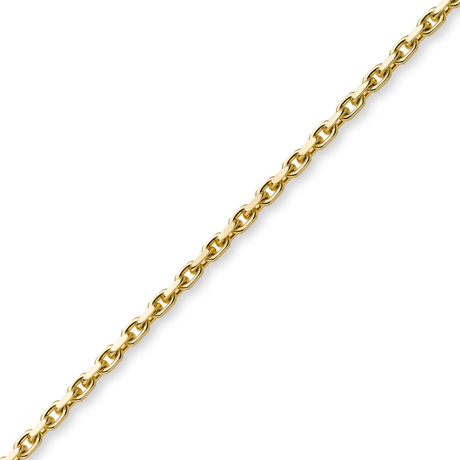 2,5mm Kette Collier Ankerkette aus 585 Gold Gelbgold, 50cm