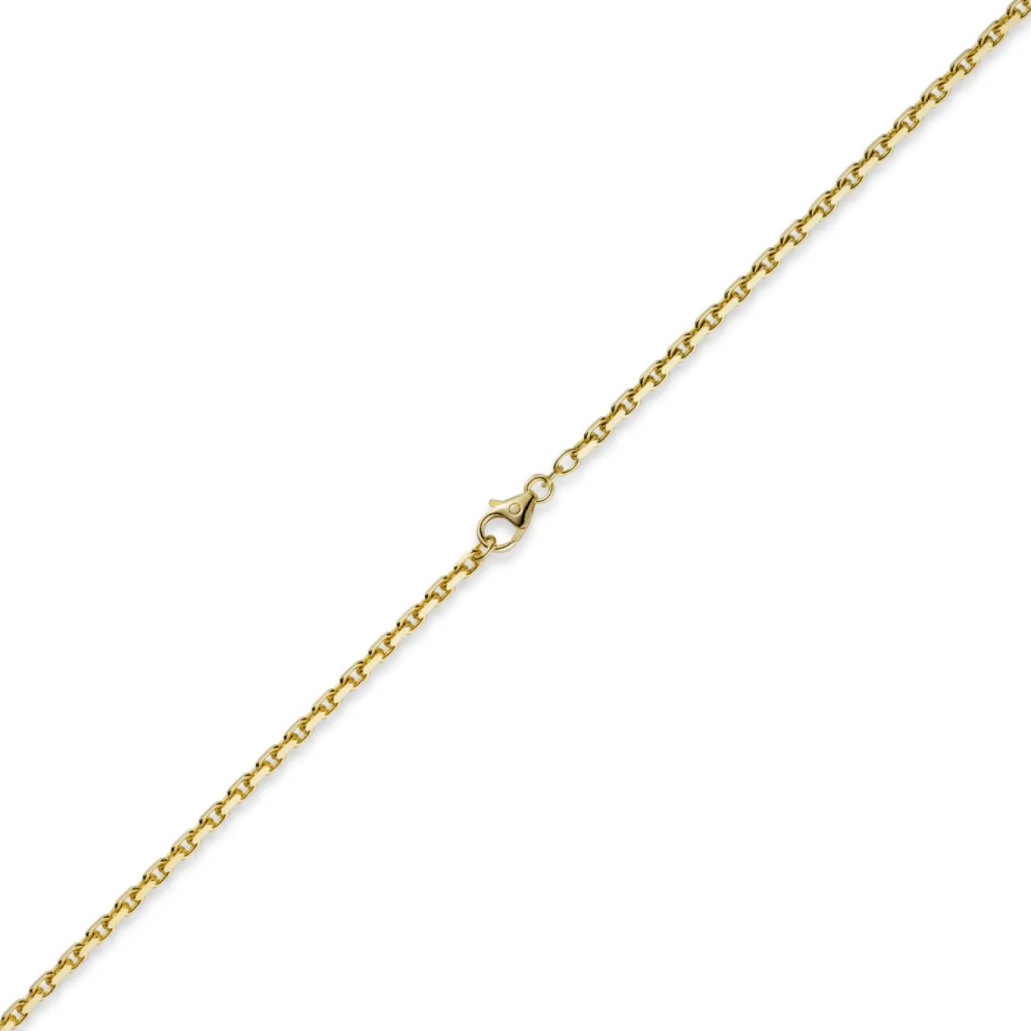 3mm Kette Collier Ankerkette aus 750 Gold Gelbgold, 50cm