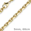 5mm Kette Collier Ankerkette aus 585 Gold Gelbgold, 60cm, Herren