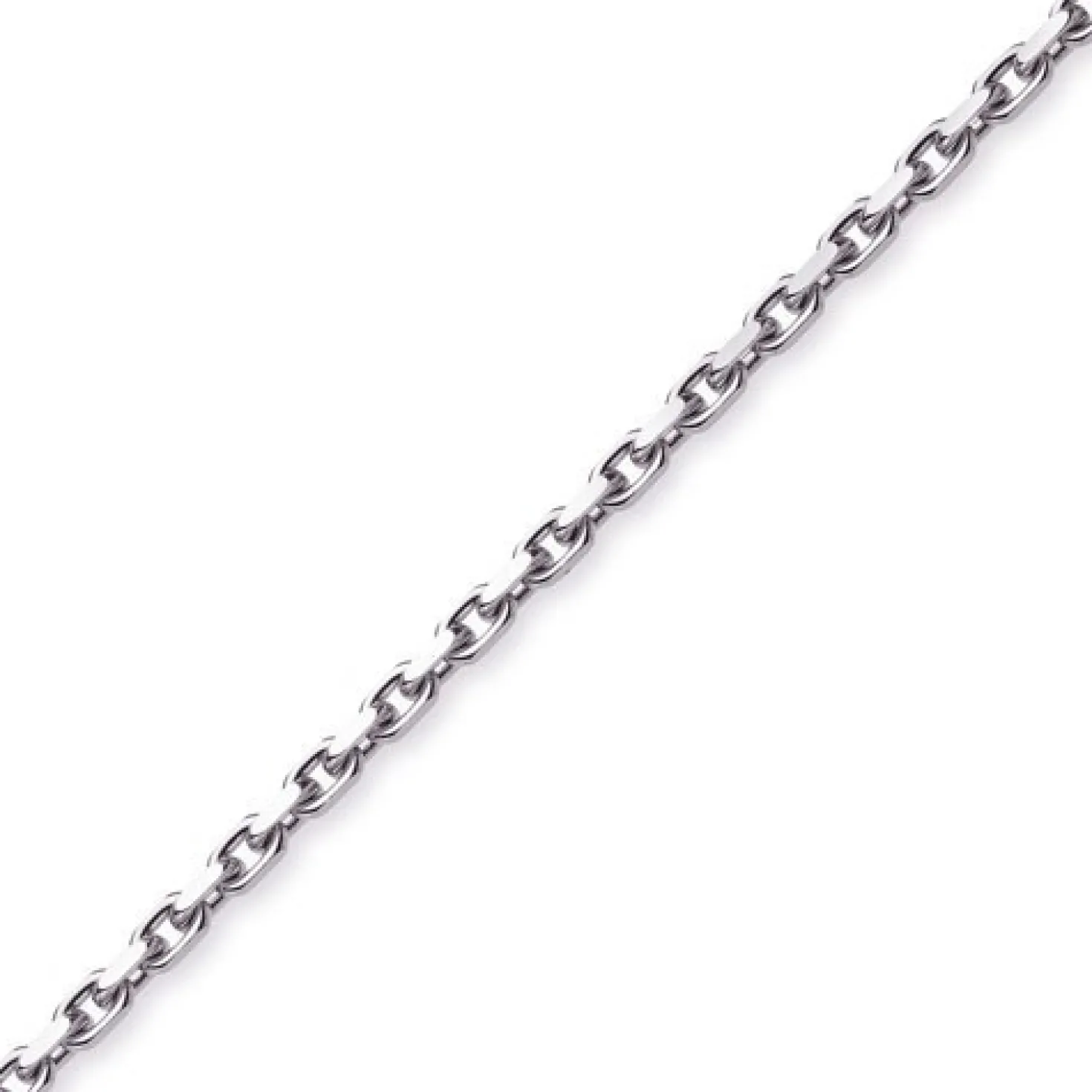 5mm Kette Collier Ankerkette aus 750 Gold Weißgold, 60cm, massiv
