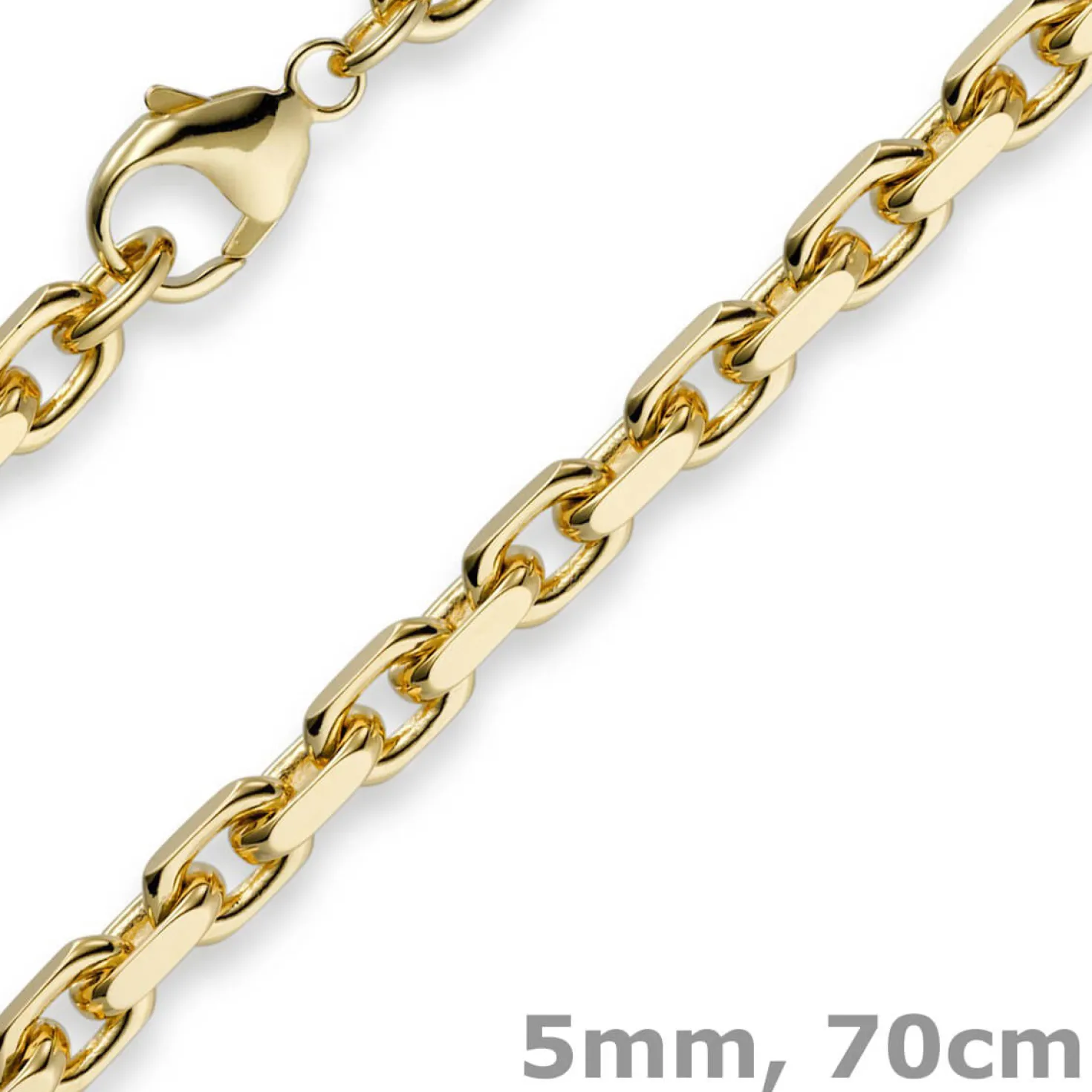 5mm Kette Collier Ankerkette aus 750 Gold Gelbgold 70cm Herren Goldkette