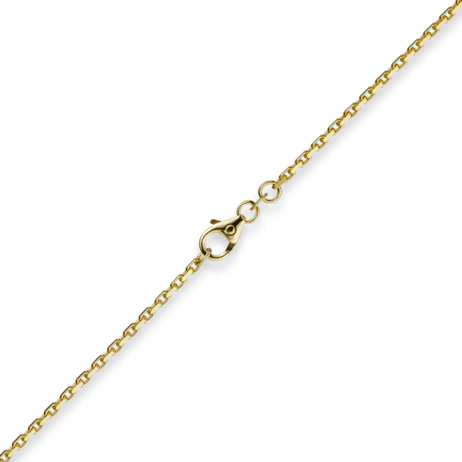 1,8mm Kette Collier Ankerkette diamantiert Halskette aus 750 Gold Gelbgold, 50cm