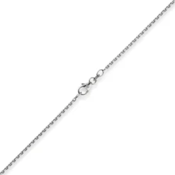 1,5mm Kette Collier Ankerkette diamantiert Halskette aus 750 Gold Weißgold 60cm